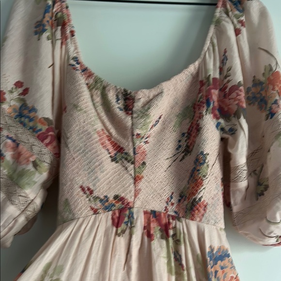 New Free People Morning Glory Floral Smocked Long Sleeve Maxi Dress - Picture 3 of 4